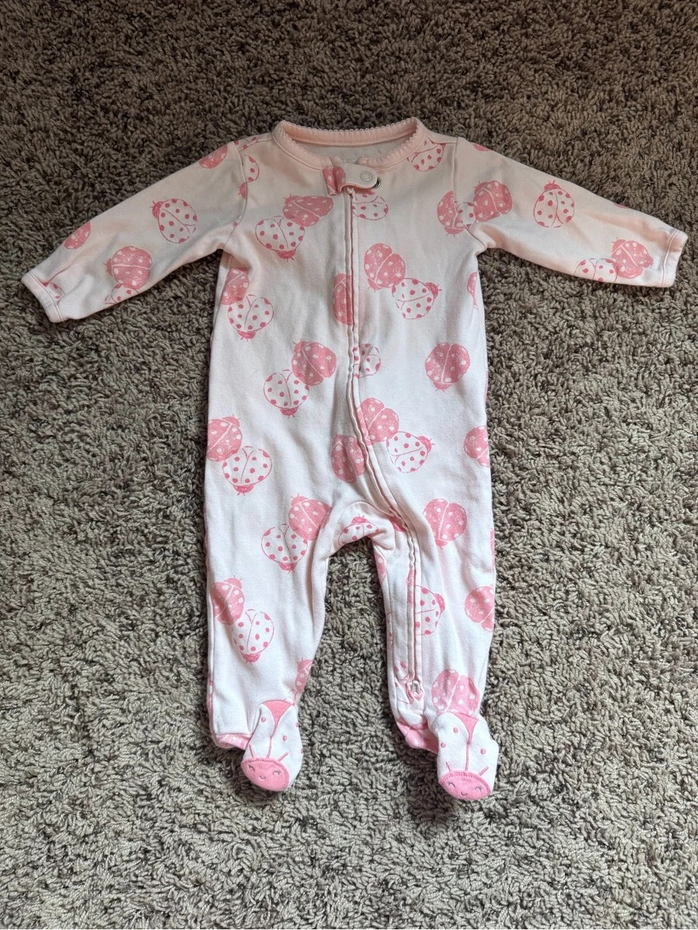 Carter's Pink Ladybug Footed One-Piece